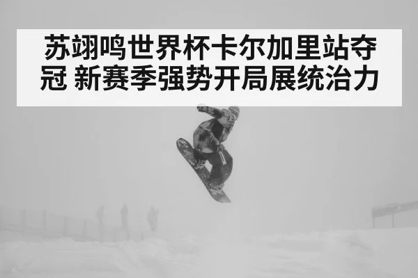 苏翊鸣世界杯卡尔加里站夺冠 新赛季强势开局展统治力